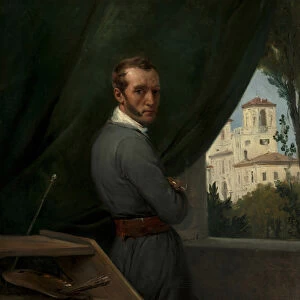 Self-Portrait in Rome, 1832 (oil on fabric)