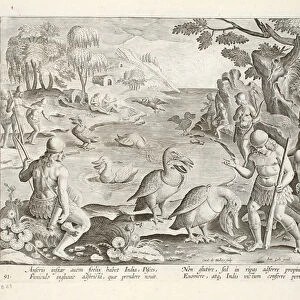 Semi-Naked Savages of India Using Pelicans to Catch Fish, plate 91