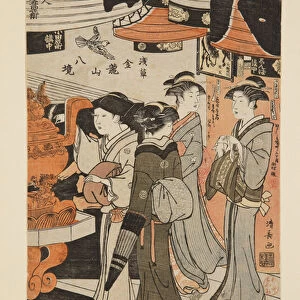 In Sens?-ji Temple (colour woodblock print)