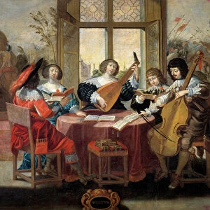 The five senses: hearing A group of nobility people united to play music and sing