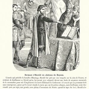 Serment d Harold au chateau de Bayeux (engraving)
