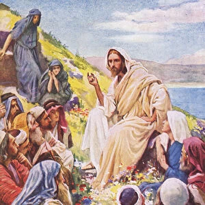 The sermon on the mount, illustration from Harold Copping Pictures