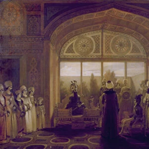 Shah Fath Ali, shah of Persia (1797-1835) Receiving Sir Harford Jones in Audience