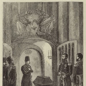 The Shah visiting the Tomb of Frederick the Great at Potsdam (engraving)