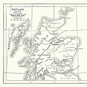 Shakespeare: Map to illustrate Macbeth (litho)