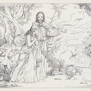 Shakespeares The Tempest, Act I, Scene 2 (engraving)
