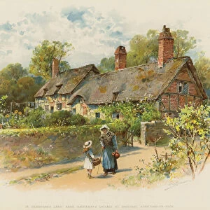 In Shaksperes Land, Anne Hathaways Cottage at Shottery, Stratford-on-Avon (chromolitho)