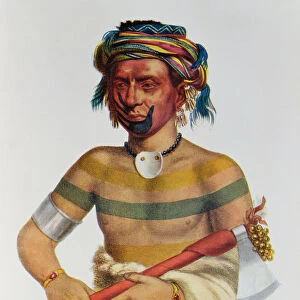 Shau-Hau-Napo-Tinia, an Iowa Chief, 1837, illustration from The Indian Tribes of North America
