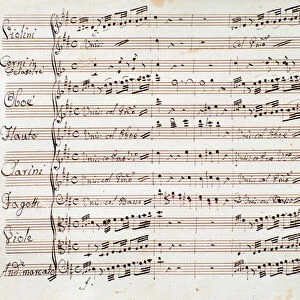 Sheet music page for the reduced symphony for the piano of Tancredi