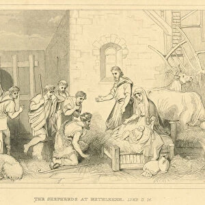The shepherds at Bethlehem, Luke II, 16 (engraving)