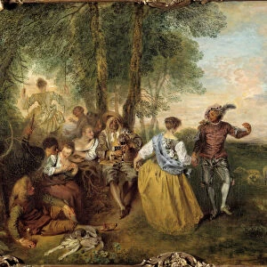 The shepherds. Painting by Jean Antoine Watteau (1684-1721), 18th century