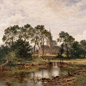 Shere Church, Surrey, 1892 (oil on canvas)