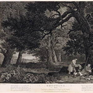 Shooting, plate 4, engraved by William Woollett (1735-85) 1771 (engraving with etching)