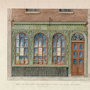Shop of the late Alderman Birch near the Royal Exchange. 1871 (w / c on paper)