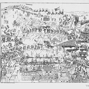 The Siege of Boulogne by King Henry VIII (1491-1547) in 1544, engraved by James Basire