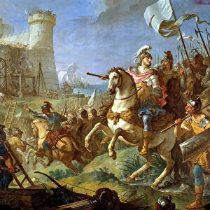 Siege of the city of Arles by Theodoric II, king of the Visigoths Painting by Charles