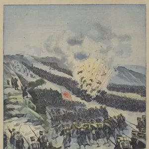 Siege of Port Arthur, Russo-Japanese War (colour litho)