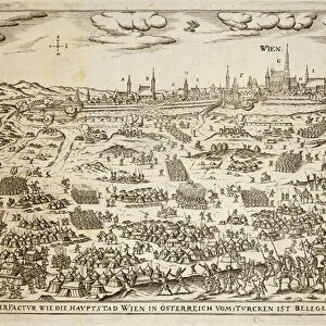 The Siege of Vienna in 1529, illustration from a book on the Ottoman campaigns in Europe