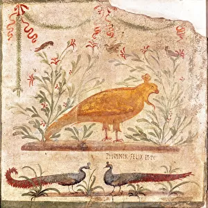 Sign for the thermopolium (taverna) depicting a phoenix and the inscription