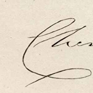 Signature of Princess Charlotte Augusta of Wales (1796-1817) (litho)