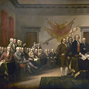 Signing the Declaration of Independence, July 4th, 1776 (oil on canvas)