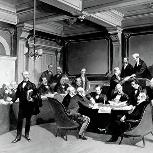 The signing of the First Geneva Convention, 1864, (painting)
