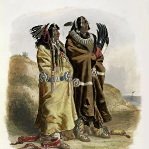 Sih-Chida and Mahchsi-Karehde, Mandan Indians, plate 20 from Volume 2 of