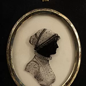 Silhouette: Unknown Lady by British School, c. 1800 (paint on glass)