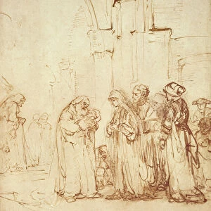 Simeon and Jesus in the Temple (drawing)