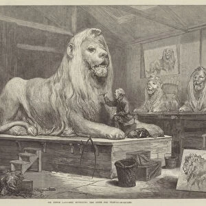 Sir Edwin Landseer Modelling the Lions for Trafalgar-Square (engraving)