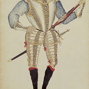 Sir John Smithes armour, 1585 (pen, ink and watercolour on paper)