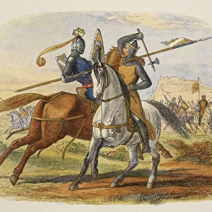 Sir Robert Bruce kills Sir Henry Bohun, from A Chronicle of England BC 55 to AD 1485, pub