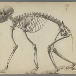 Skeleton of a primate (graphite on paper) Skeleton of a primate (graphite on paper)