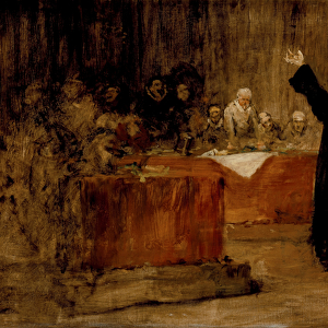 Sketch for Columbus before the Council of Salamanca, c. 1876 (oil on canvas)