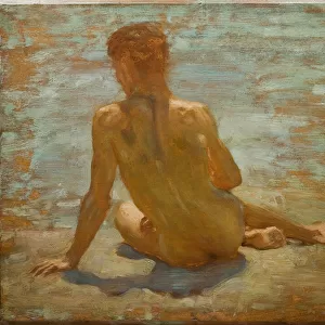 Sketch of Nude Youth (Study for Morning Splendour), c. 1921 (oil on panel)