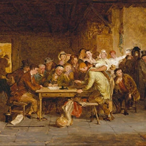 Sketch for The Raffle, 1868 (oil on panel)