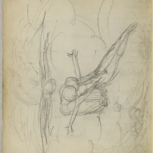 A sketch of God the Father and the Holy Ghost, with Satan below A sketch of God the Father and the Holy Ghost, with Satan below