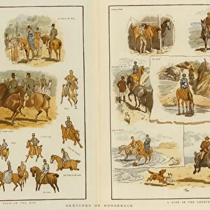 Sketches on Horseback (chromolitho)