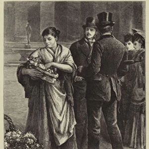 Sketches in London, a Flower Girl (engraving)