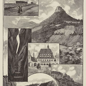 Sketches in the "Saxon Switzerland, "on the Elbe, above Dresden (litho)