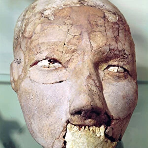 Skull, from Jericho, 7000-6000 BC (plaster, bone & shells)