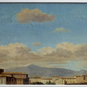 Sky study at Quirinal (Rome). Painting by Pierre Henri De Valenciennes (1750-1819)