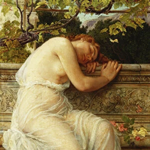 The Sleeping Girl, (oil on canvas)