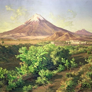A Small Volcano in Mexican Countryside, 1887 (oil on canvas)