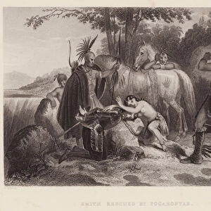 Smith rescued by Pocahontas (engraving)