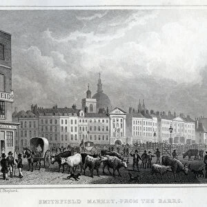 Smithfield Market from the Barrs, engraved by Thomas Barber, c. 1830 (engraving)