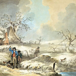 Snipe Shooting, etched by Thomas Rowlandson (1756-1827), pub. by J. Harris, 1789 (coloured etching) (see also 125724-26)