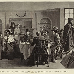 "Snowed Up", a New Years Eve incident in the Old Coaching Days (engraving)