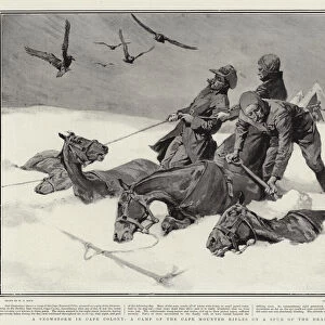 A Snowstorm in Cape Colony, a Camp of the Cape Mounted Rifles on a Spur of the Drakensberg (litho)