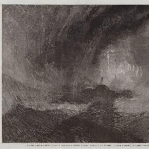 "Snowstorm, Steam-Boat off a Harbours Mouth making Signals, "in the National Gallery (engraving)